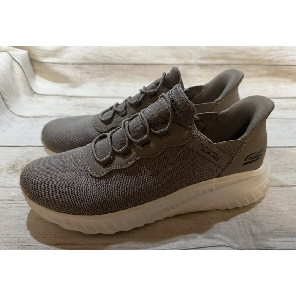 Skechers BOBS Sport Squad Taupe Slip In #117500-TPE Shoes Sneakers Sz 8.5